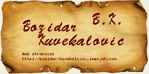 Božidar Kuvekalović vizit kartica